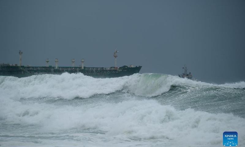 Photo taken on March 19, 2022 shows a chemical tanker off the Bahar ic-Caghaq coast, Naxxar, Malta.Photo:Xinhua