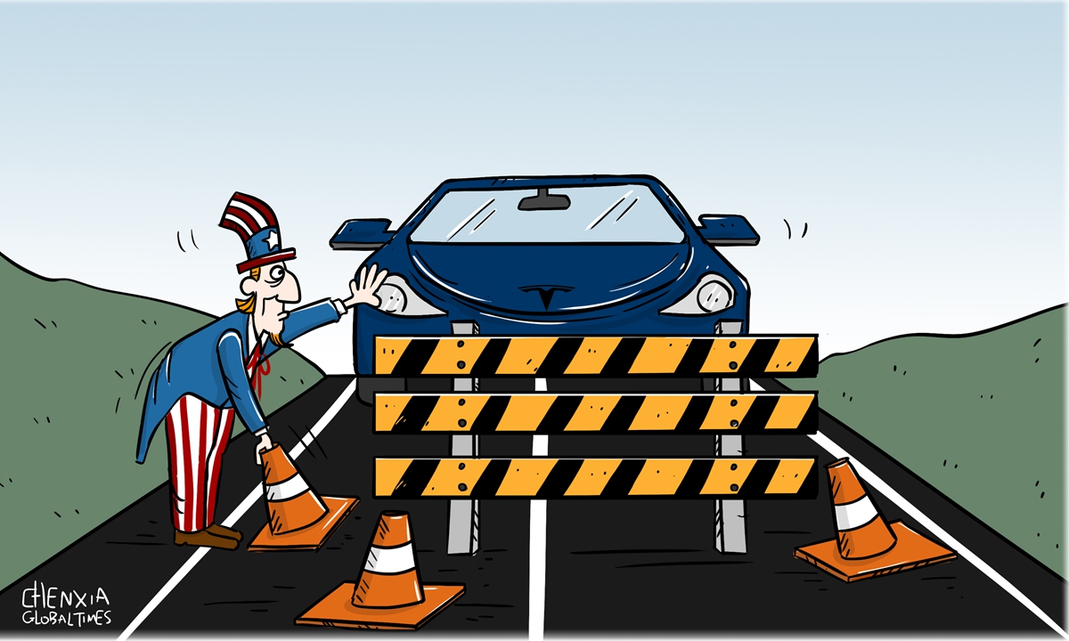 US politicians' concerns about Musk's Chinese ties will only harm US firms. Illustration: Chen Xia/GT