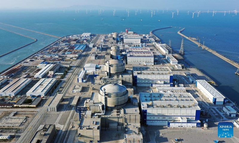 Aerial photo taken on Dec. 1, 2021 shows nuclear power units under the China National Nuclear Corporation (CNNC) in Fuqing, southeast China's Fujian Province.Photo:Xinhua