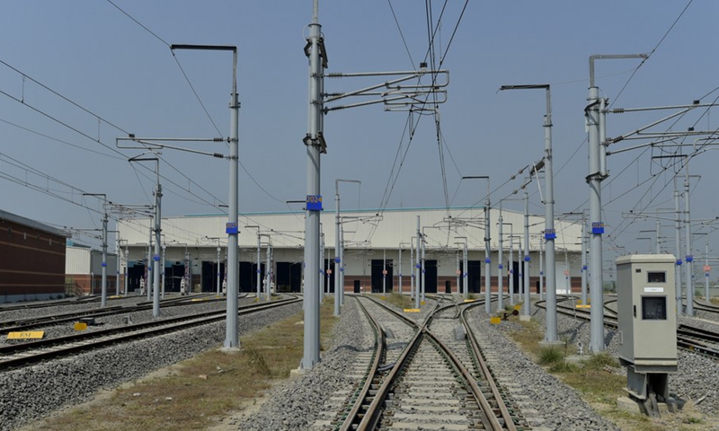 Photo taken on March 10, 2022 shows the main depot of a metro line in Dhaka, Bangladesh.Photo:Xinhua