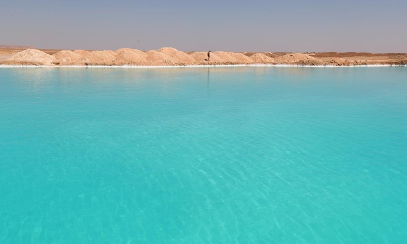 Photo shows a salt lake at Siwa Oasis in Matrouh Governorate, Egypt, on March 26, 2022.Photo:Xinhua