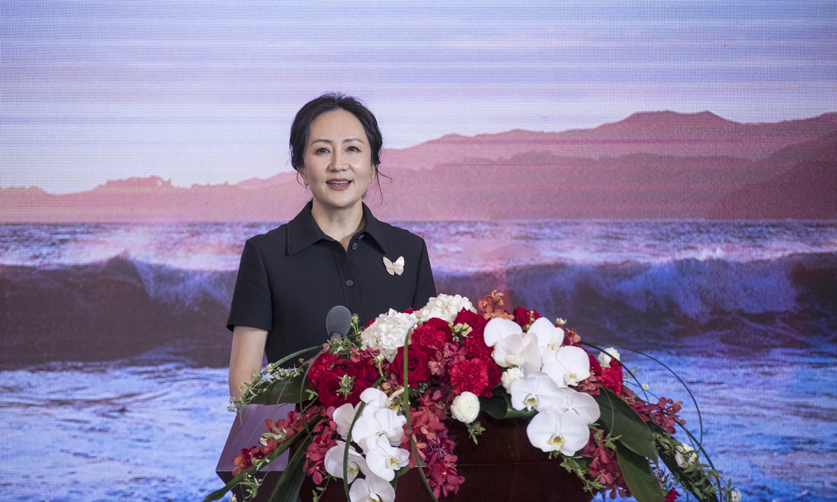 Huawei's Chief Financial Officer Meng Wanzhou showed up at a press conference Monday. Photo: courtesy of Huawei