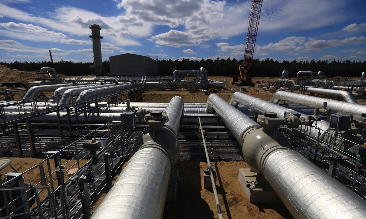 A view of the European Gas Pipeline Link Radeland 2 compressor station building site in Radeland, Germany Photo: CFP