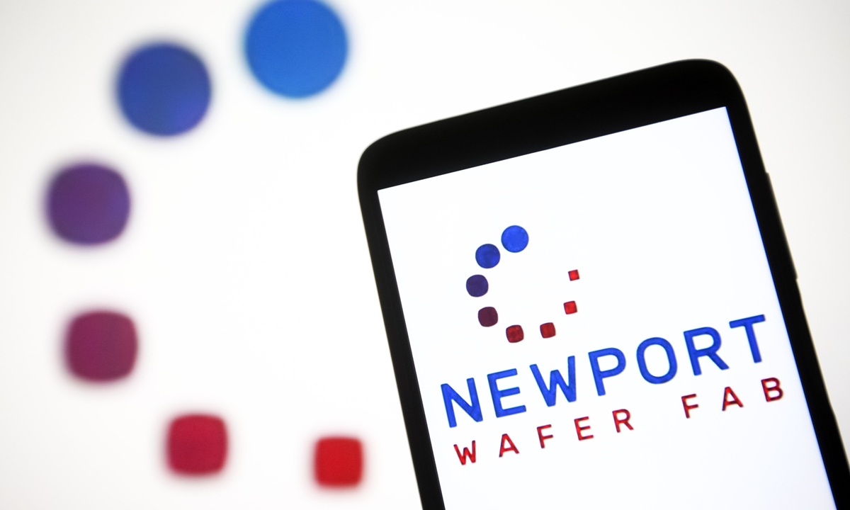 Newport Wafer Fab (NWF)
In this photo illustration, Newport Wafer Fab (NWF) logo is seen on a smartphone screen. Photo: VCG