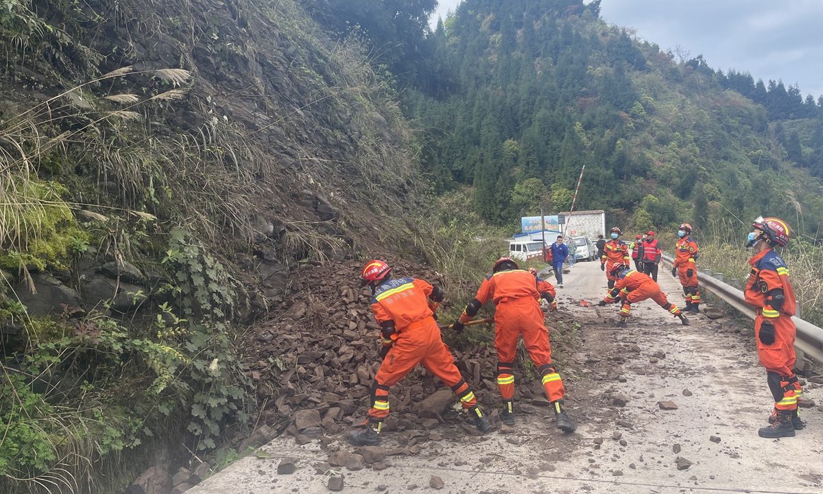 A 5.1-magnitude earthquake hit Xingwen county of Yibin city, Southwest China's Sichuan Province at 7:50 am on April 6. Photo: IC 