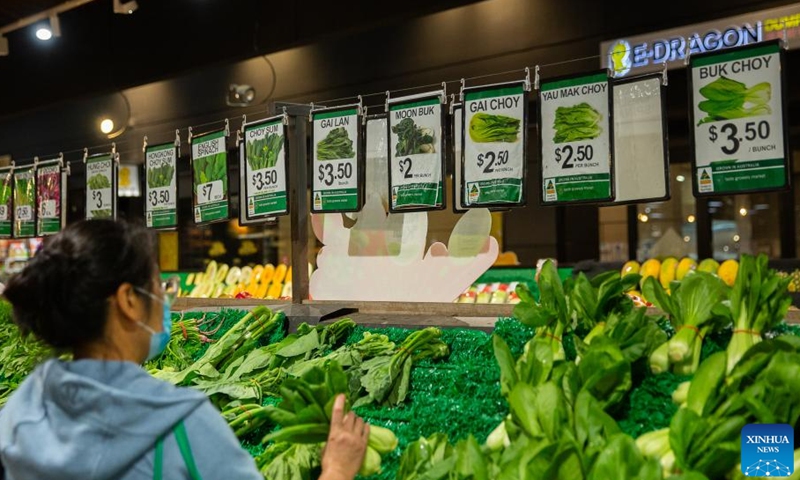 People shop at a supermarket in Sydney, Australia, on April 7, 2022.Photo:Xinhua