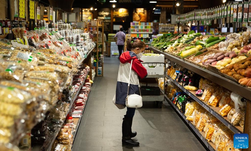People shop at a supermarket in Sydney, Australia, on April 7, 2022.Photo:Xinhua