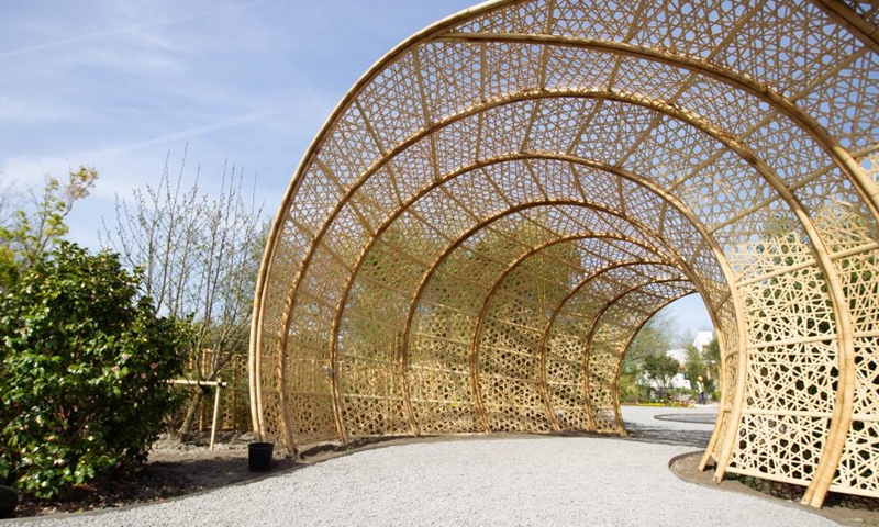 Photo taken on April 11, 2022 during a press preview shows China's Pavilion at Floriade Expo 2022 in Almere, the Netherlands. Floriade Expo 2022, a world horticultural exhibition, is set to be held in Almere from April 14 to Oct. 9.(Photo: Xinhua)