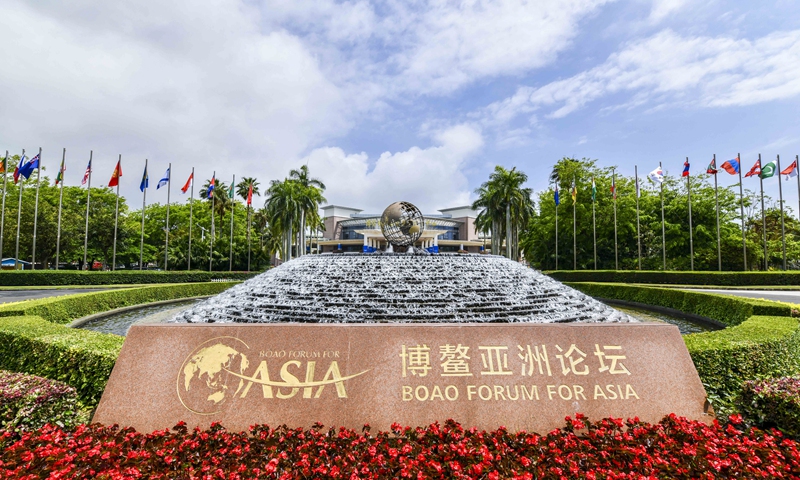 Photo shows the fountain square in front of the permanent site of the Boao Forum for Asia (BFA) in Boao, South China's Hainan Province, on April 19, 2022. Photo: cnsphoto