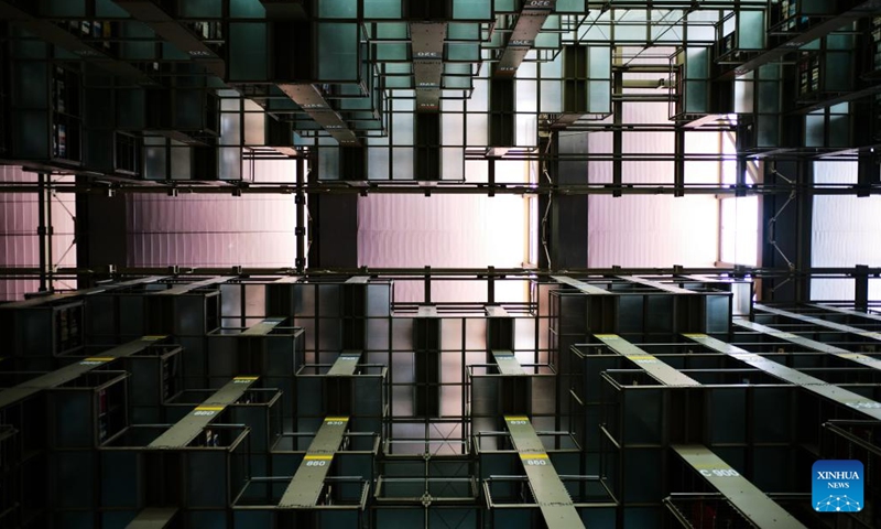 Photo taken on April 18, 2022 shows an interior view of the Vasconcelos Library in Mexico City, Mexico. The Vasconcelos Library, which opened in 2006, is one of the largest of its kind in Mexico. It is named after the Mexican politician Jose Vasconcelos. (Xinhua/Xin Yuewei)