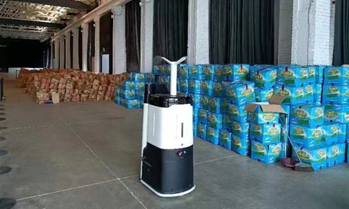 The PAIMO-DE disinfection robot developed by Partner Robot Technology Co  Photo: Courtesy of Shao Weixia