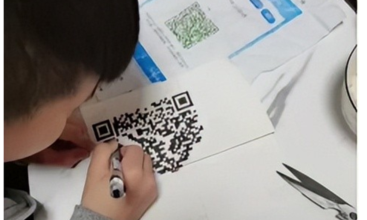 The primary student drawing QR code.Screenshot of sohu.com