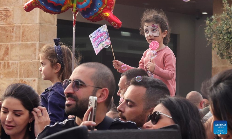People visit a spring fair in Batroun, northern Lebanon, on April 30, 2022.Photo:Xinhua