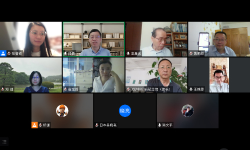 Shanghai University holds the online seminar on the recovery of Tang Honglu Well Stele on May 8, 2022. University scholars and the members of the China Cultural Relics Return Movement Association who have been engaged in the research on the Well Stele are invited to the conference call. Photo: Courtesy of Chen Wenping