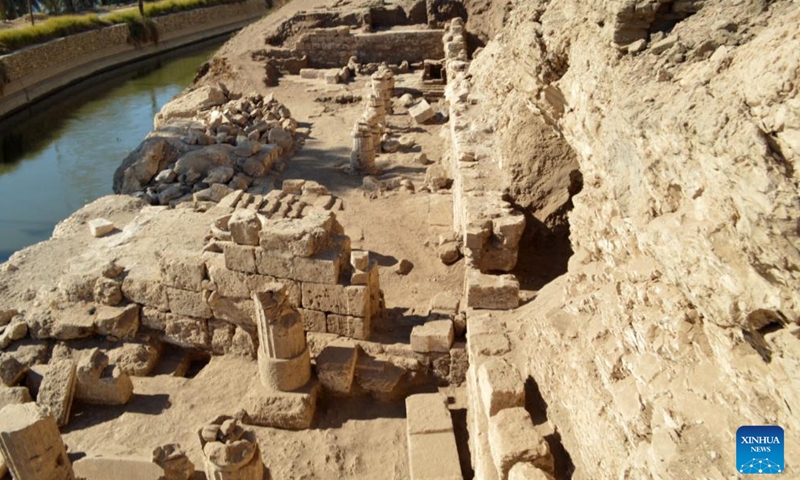 Undated photo shows remains of a          Ptolemaic-era temple unearthed in southern Egyptian province of          Sohag.Photo:Xinhua