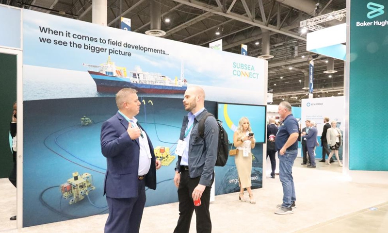 People visit the 2022 Offshore Technology Conference in Houston, Texas, the United States, on May 4, 2022.Photo:Xinhua