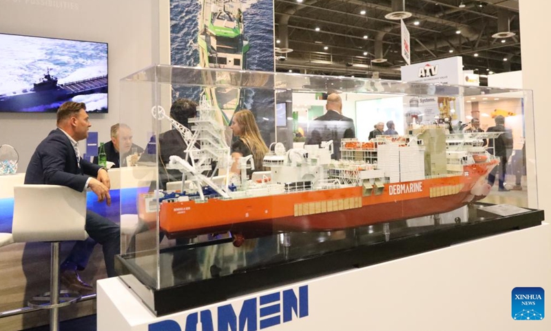 People visit the 2022 Offshore Technology Conference in Houston, Texas, the United States, on May 4, 2022.Photo:Xinhua