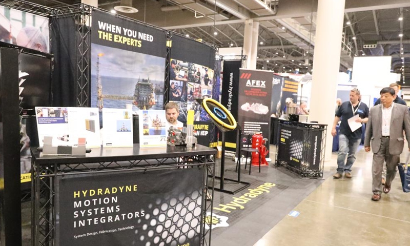 People visit the 2022 Offshore Technology Conference in Houston, Texas, the United States, on May 4, 2022.Photo:Xinhua