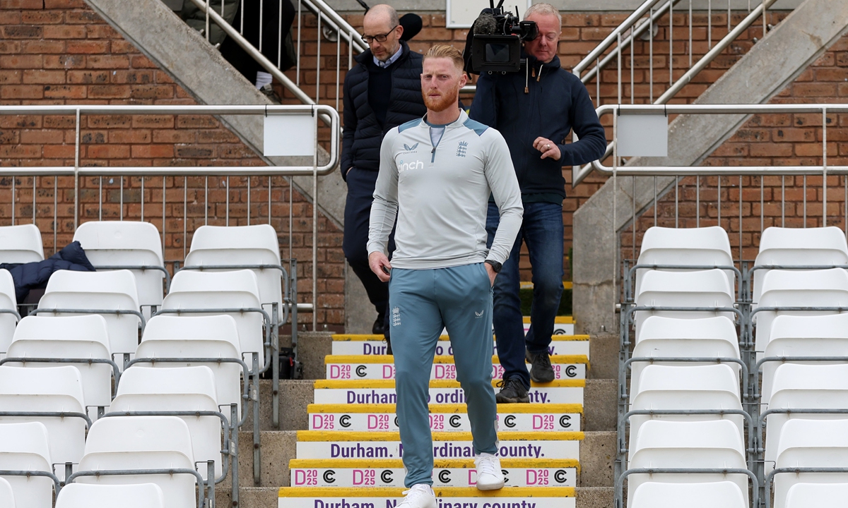 Ben Stokes enters Emirates Riverside on May 3, 2022 in Durham, England. Photo: IC