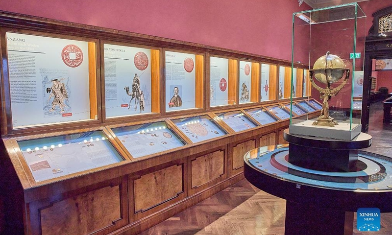 Photo taken on May 5, 2022 shows the exhibition of In 80 Coins around the World at Museum of Art History in Vienna, Austria.Photo:Xinhua