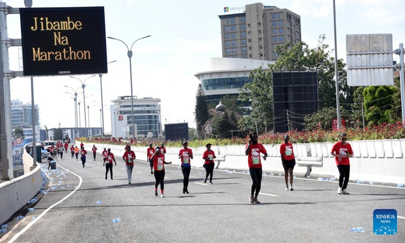 Runners participate in the Nairobi City Marathon in Nairobi, Kenya, May 8, 2022. (Photo by John Okoyo/Xinhua)