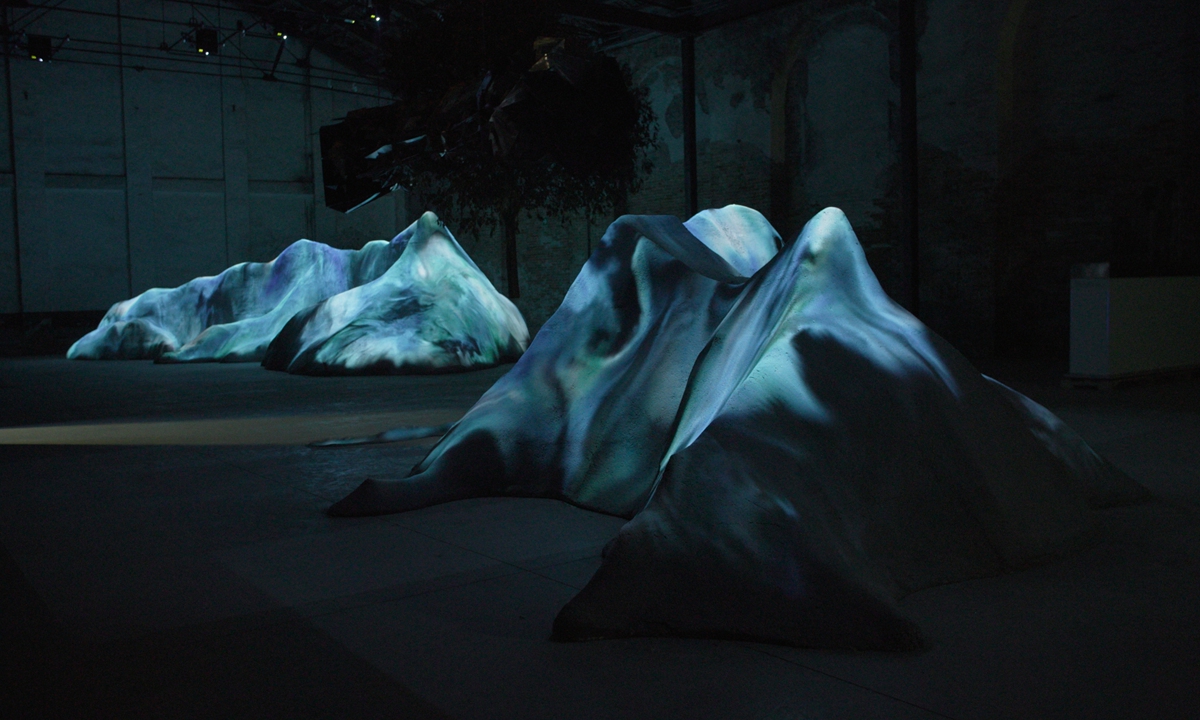 3D projection mapping installation <em>Streaming Stillnes</em>s by Chinese artist Liu Jiayu at the China Pavilion at the 59th Venice Art Biennale Photo: Courtesy of Liu Jiayu
