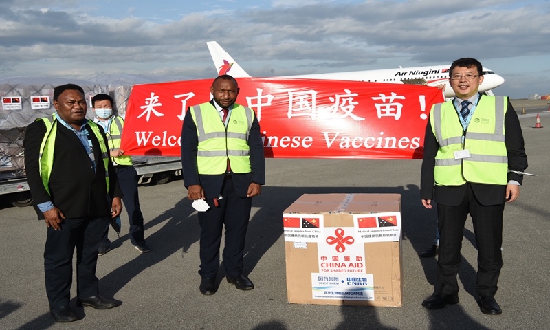 China's donated COVID-19 vaccines arrive in Port Moresby, capital city of PNG, on June 23, 2021. Photo: Chinese embassy in PNG