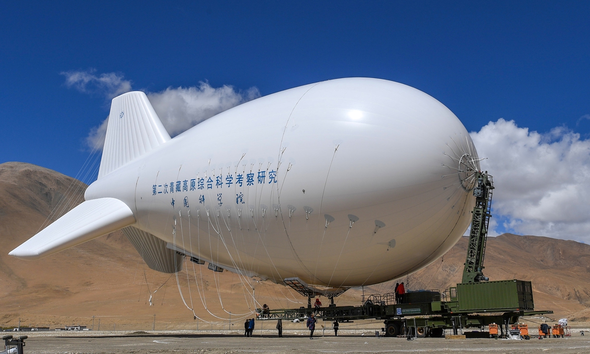 China's domestically developed floating airship Jimu-1 Photo: Xinhua