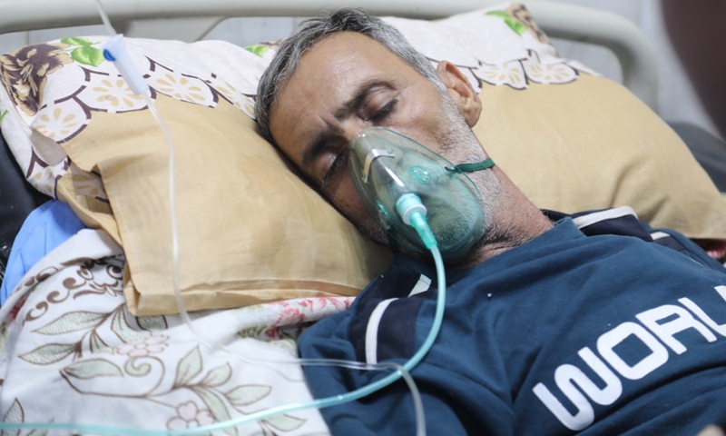 An Iraqi patient receives medical treatment at a hospital in Baghdad, Iraq, on May 05, 2022.(Photo: Xinhua)