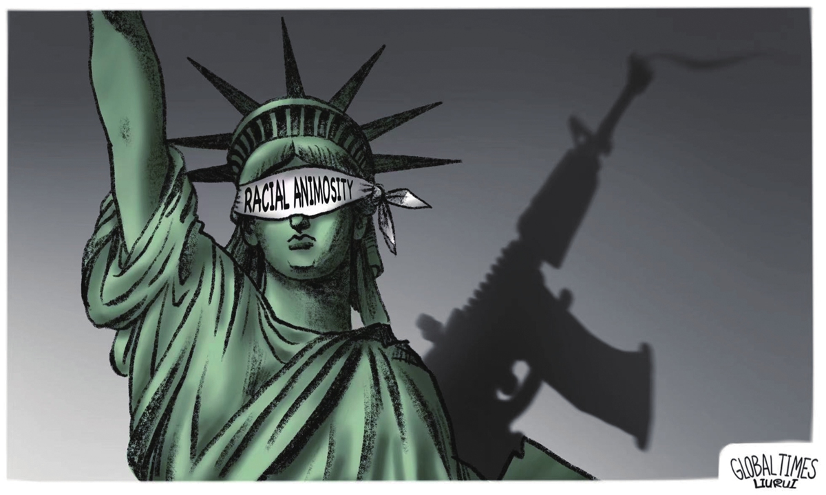 Racism and gun-violence. Illustration: Liu Rui/Global Times