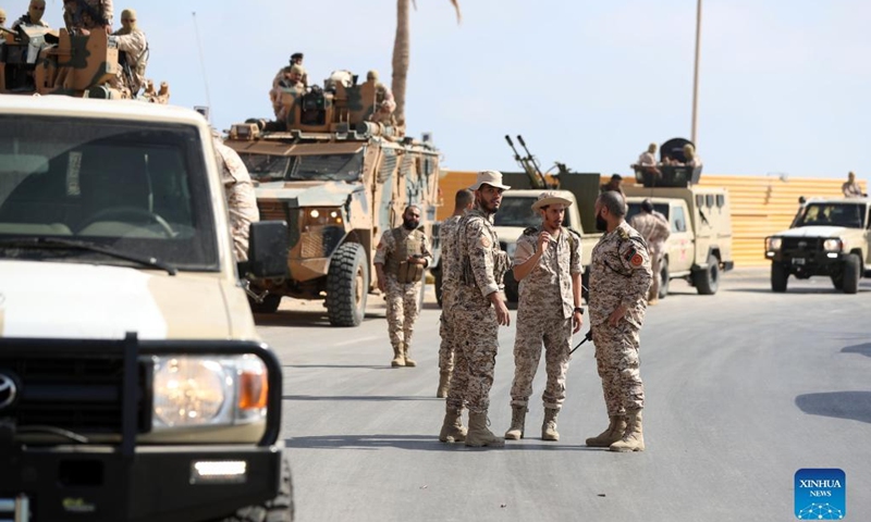 Army forces gather in Tripoli, Libya, May 17, 2022. Clashes erupted in different parts of Libya's capital Tripoli on Tuesday after the parliament-approved government, headed by Fathi Bashagha, entered the city, forcing the new prime minister to leave the capital just hours after arrival.(Photo: Xinhua)