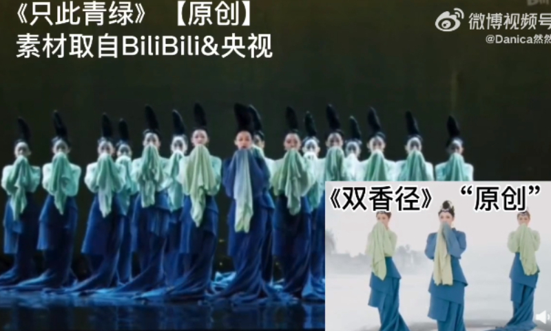 Screenshot of the dance show Poetic Dance: The Journey of a Legendary Landscape Painting (Insert: the show airing on Zhejiang TV Station) Photo: Weibo