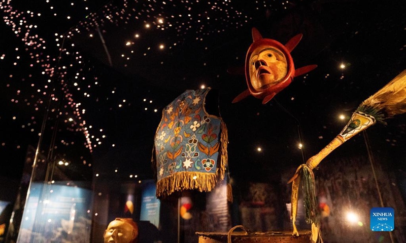 Photo taken on May 17, 2022 shows an exhibition at the National Museum of the American Indian in Washington, D.C., the United States. The National Museum of the American Indian in Washington, D.C. opened in 2004 with more than 800,000 objects.(Photo: Xinhua)