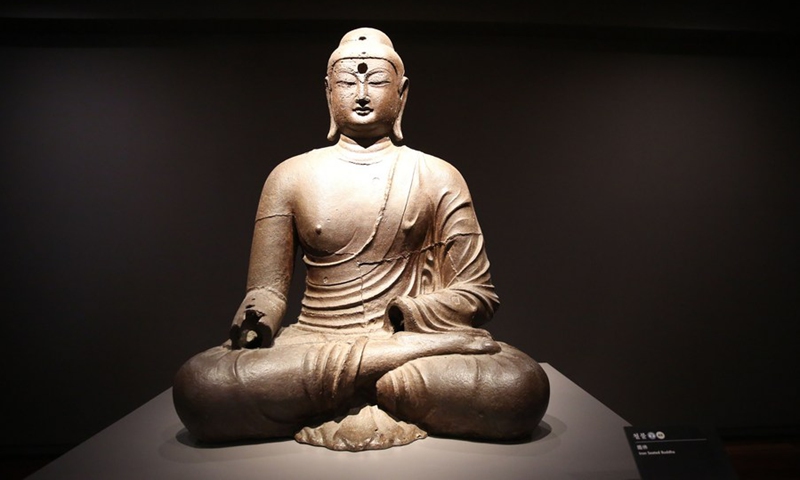 A Buddha statue is displayed in the National Museum of Korea in Seoul, South Korea, on May 18, 2022.(Photo: Xinhua)