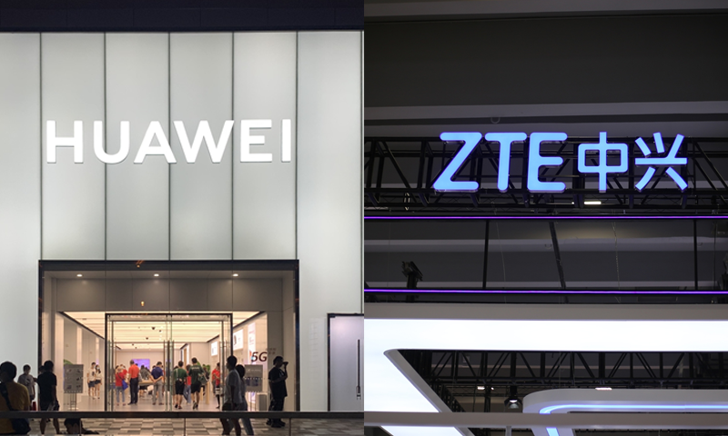 Huawei and ZTE. Photo: VCG