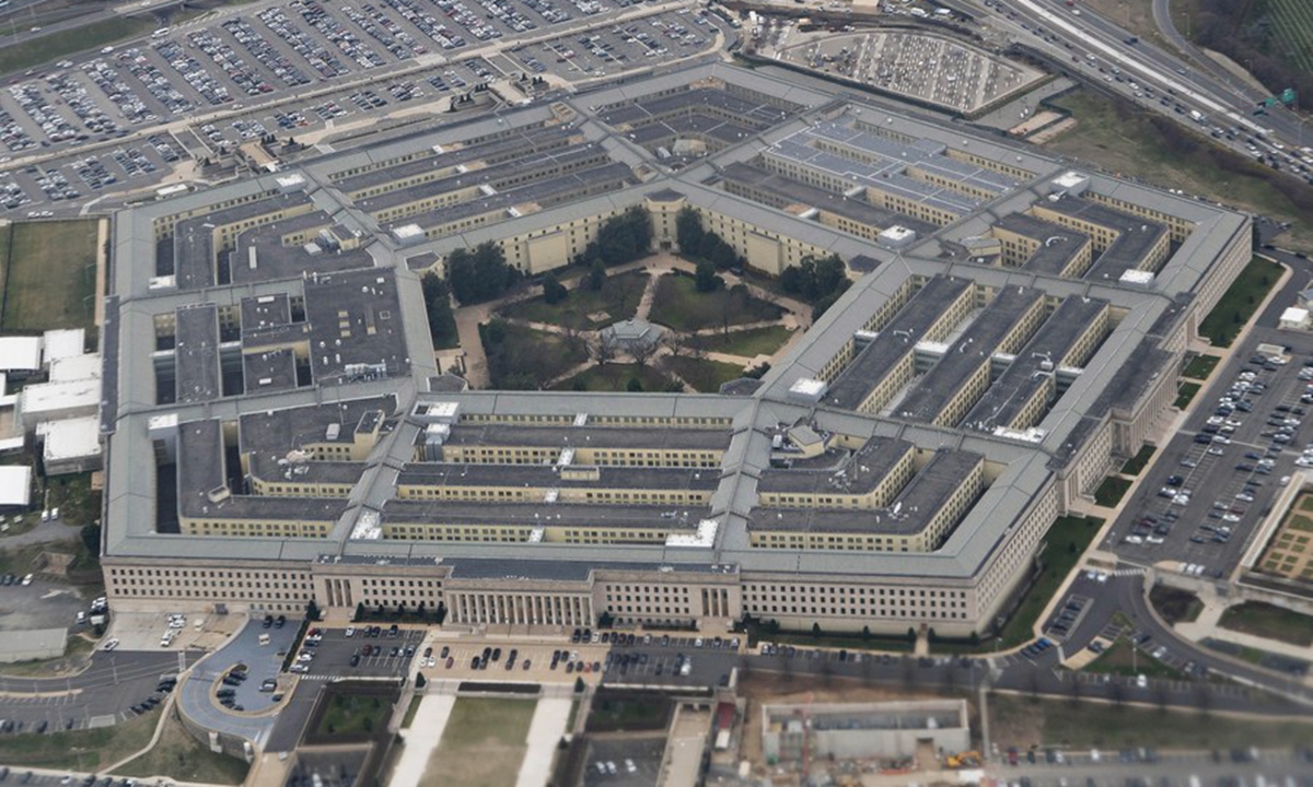 Photo taken on Feb. 19, 2020 shows the Pentagon seen from an airplane over Washington D.C., the United States. Photo: Xinhua