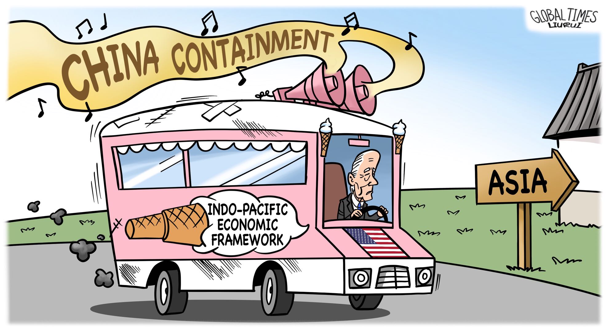 Biden’s Asia trip touting China containment strategy Illustration: Liu Rui/GT