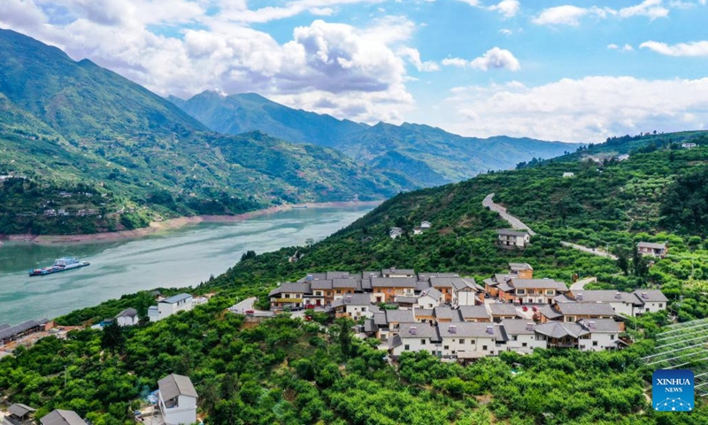 Aerial photo taken on May 19, 2022 shows the scenery of the Wushan section of Yangtze River in southwest China's Chongqing Municipality.Photo:Xinhua