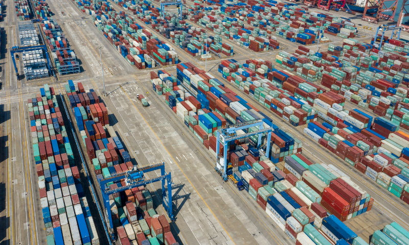 The photo taken on February 23, 2020 shows the Guangzhou Nansha Port. Photo: VCG 