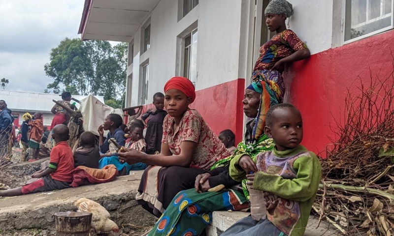 Displaced people are seen in Kibumba, North Kivu, the Democratic Republic of the Congo, on May 26, 2022. Several positions of the army of the Democratic Republic of the Congo (DRC) have come under attack by March 23 Movement (M23) rebels since early Wednesday in the northeastern North Kivu province, the military confirmed.(Photo: Xinhua)