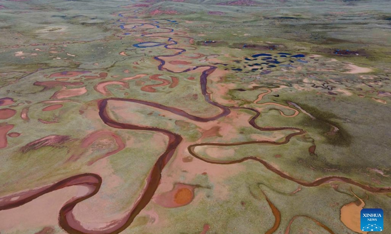 Aerial photo taken on May 25, 2022 shows the view of Lhato wetland in Konjo County of Qamdo, southwest China's Tibet Autonomous Region.(Photo: Xinhua)