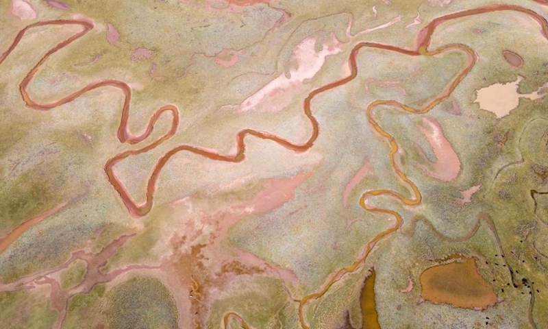 Aerial photo taken on May 25, 2022 shows the view of Lhato wetland in Konjo County of Qamdo, southwest China's Tibet Autonomous Region.(Photo: Xinhua)