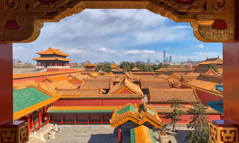 Mobile photo shows the Palace Museum in Beijing, capital of China, March 14, 2019.(Photo: Xinhua)