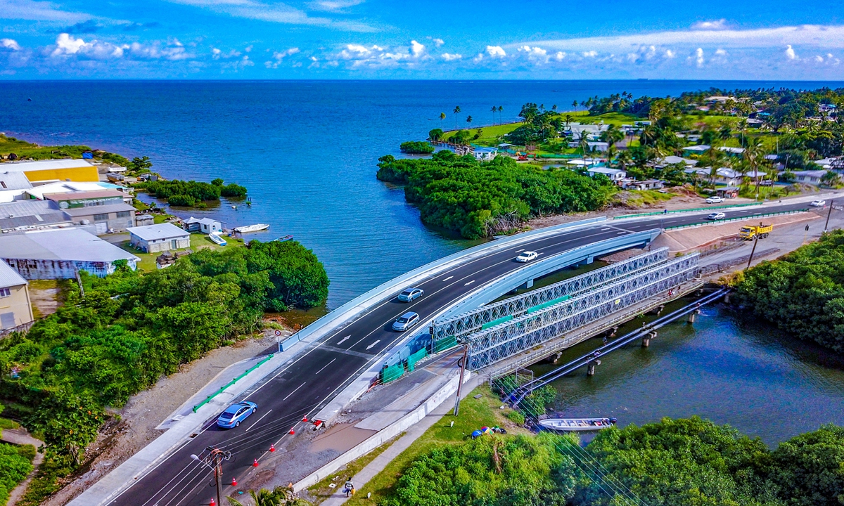 A bridge built by China Railway 14th Bureau Group Co in Fiji. Photo: Courtesy of the 14th Bureau of China Railway Construction Co