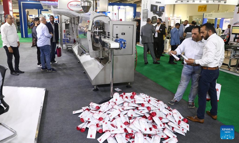 People visit the Africa Food Manufacturing expo in Cairo, Egypt, on May 29, 2022.(Photo: Xinhua)