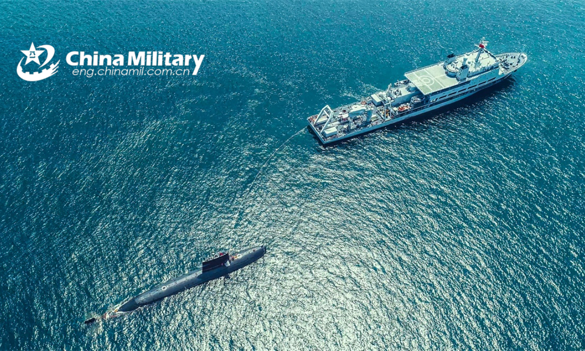 A sea tugboat attached to a naval search and rescue flotilla under the PLA Northern Theater Command sails towards the waters where the simulated wrecked submarine is located during a rescue drill on May 12, 2022. Photo:China Military