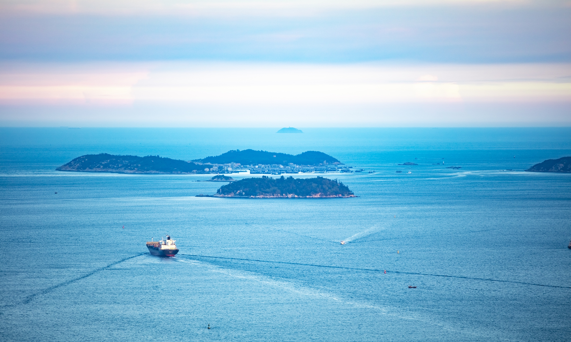 A view of the Taiwan Straits is seen from Xiamen port, in East China's Fujian Province. Photo: IC