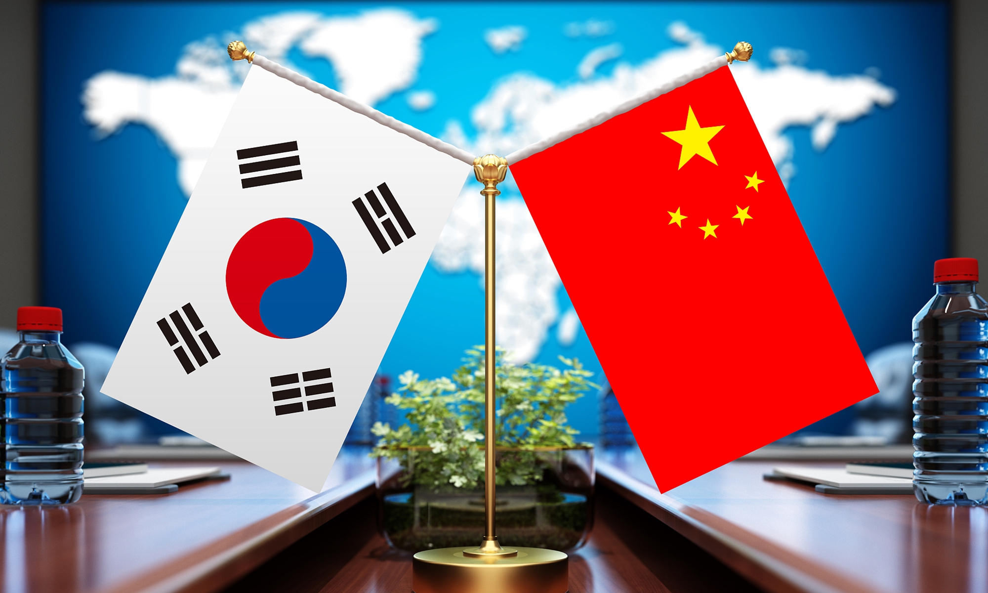 China and South Korea. Photo: VCG