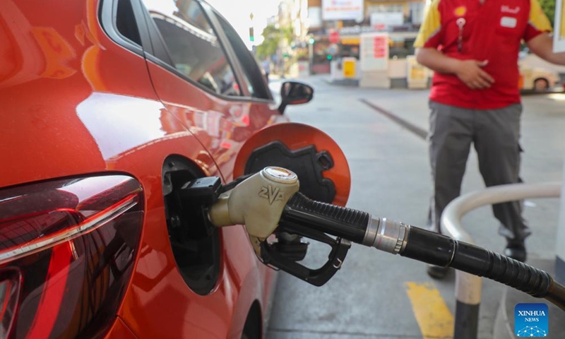 A vehicle is fueled at a gas station in Istanbul, Turkey, on June 11, 2022.Photo:Xinhua