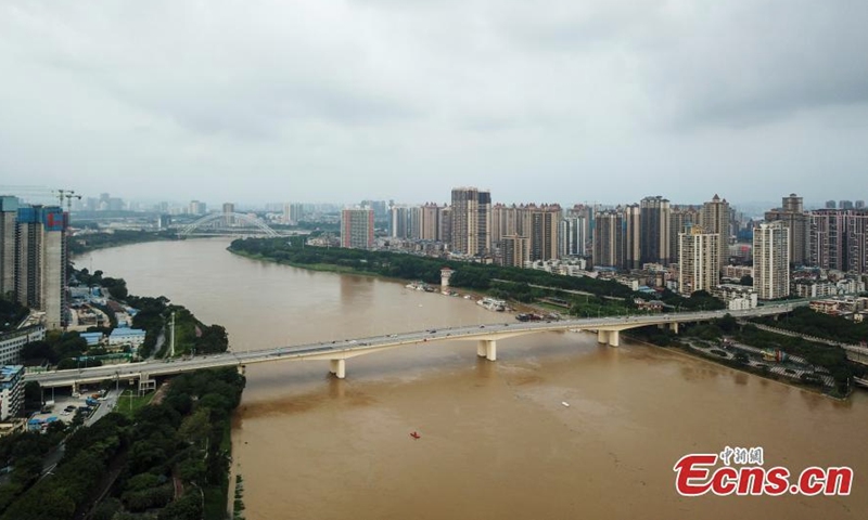 Drone photo shows a view of Nanning section of Yujiang River, south China's Guangxi Zhuang Autonomous Region, June 12, 2022. (Photo: China News Service/Wang Yizhao)